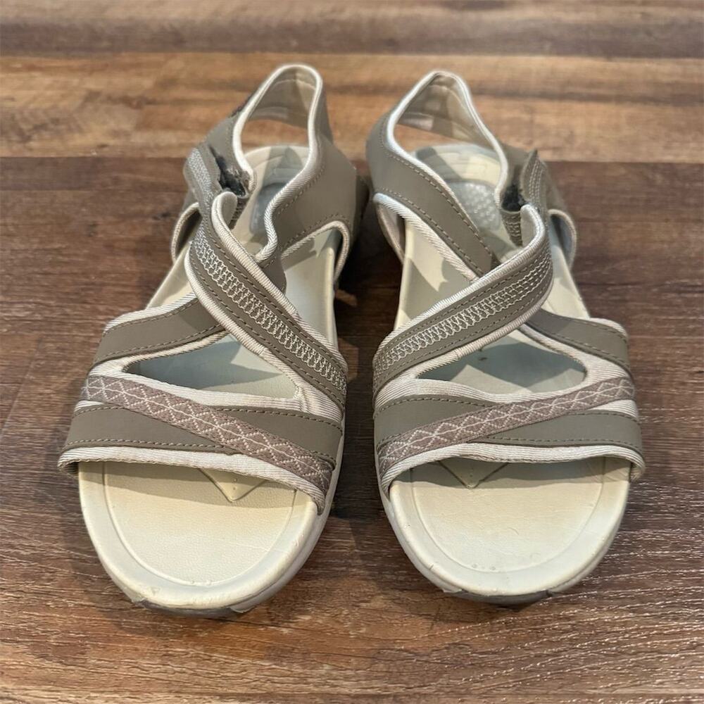 Dr. Scholl's Panama Sport Hiking Sandals Athletic Camping Walking Beige 7.5M - Picture 2 of 8